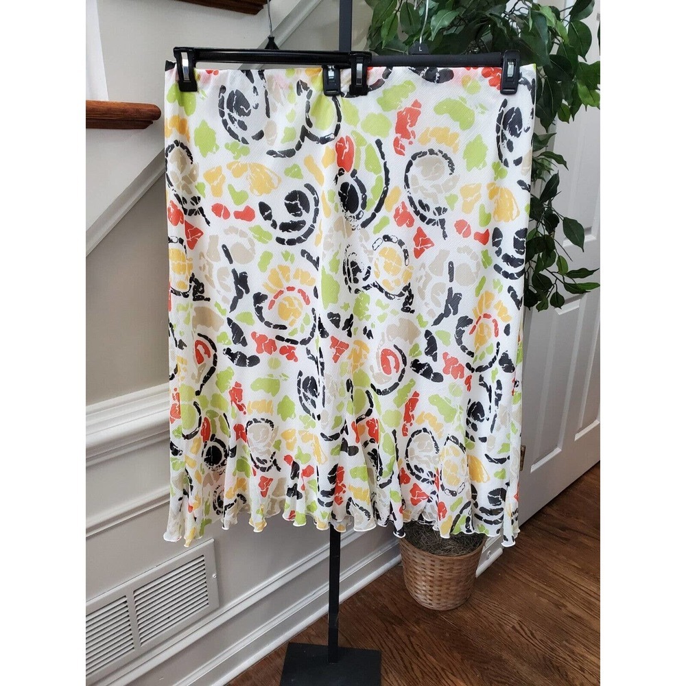 Cato Women's Multicolor 100% Polyester Straight Casual Knee Length Skirt 26/28W